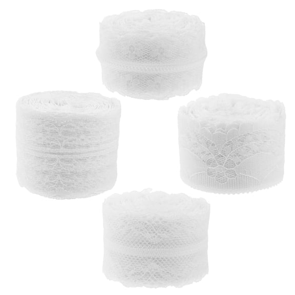 4 Rolls Lace The Gift Bride Gifts Trim for Clothes Flower Bouquet Ribbon DIY Wear-resistant Decor
