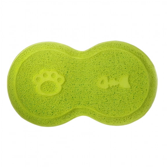 LAMIRO Non-Slip Placemat for Dog Bowls 45x25cm, Waterproof Food Mat for Cats and Dogs, Protects Floor from Spills and Scratches, Easy to Clean and Durable Material | Rubber, Green