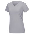 thumbnail image 2 of TACVASEN Women's T-Shirts Quick Dry Outdoor Yoga Tops UPF50+ Sun Protection  V-Neck Shirts Light Gray M, 2 of 7