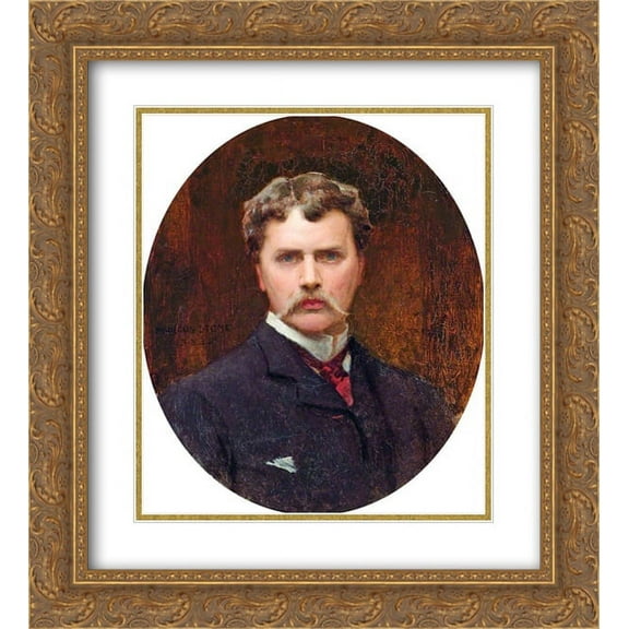 Marcus Stone 2x Matted 20x24 Gold Ornate Framed Art Print 'Self Portrait '