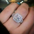 thumbnail image 3 of Gorgeous Round Cut Cubic Zircon 925 Silver Ring Engagement Jewelry Sz 6-10, 3 of 9