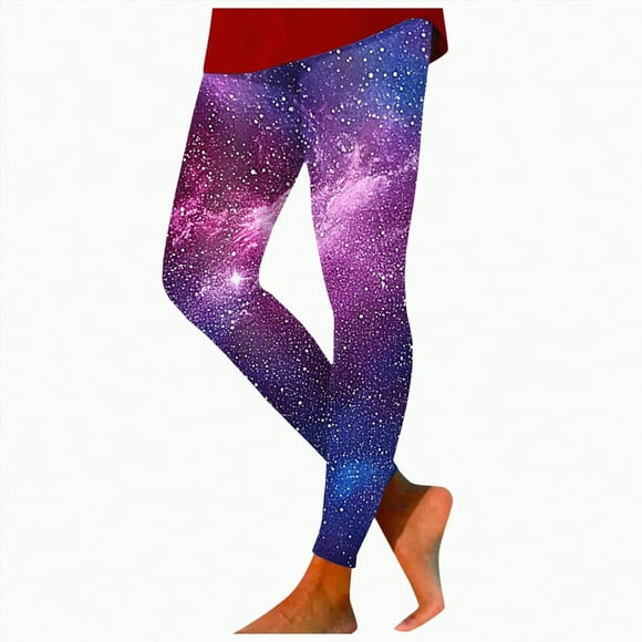 Splozh Women's Fleece Lined Leggings Leggings Women High Waist Women Printed Colourful Leggings Trousers Women Leggings Purple,XL