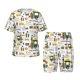 thumbnail image 1 of Fotbe Transportation Cartoon Pijama Estampada de 2 Piezas para Niños – Ropa de Dormir de Manga Corta Cómoda para Niños y Niñas, Camiseta y Shorts de Algodón-4X-Large, 1 of 6