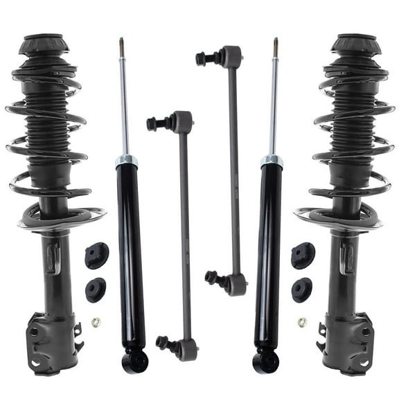 Detroit Axle - 6pc Suspension Kit for Toyota 2012 2013 2014 Yaris, 2 Front Struts with Coil Spring Assembly 2 Rear Shock Absorbers 2 Sway Bar End Links Replacement
