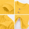 thumbnail image 6 of Agkizg Unisex Baby Ribbed Knit Romper, Long Sleeve Crew Neck Wooden Button Jumpsuit, Soft Stretchy Infant Fall Play Coverall, 6 of 6