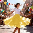 thumbnail image 2 of Skirts for Women Casual Flare Carnival Solid Color Underskirts A Line Versatile Party Comfortable Womens Tulle Skirt Yellow S, 2 of 5