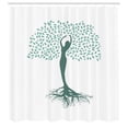 thumbnail image 2 of Ambesonne Zen Shower Curtain, Lady in Tree Form Illustration, 69"Wx70"L, Jade Green Pale Teal Grey, 2 of 4