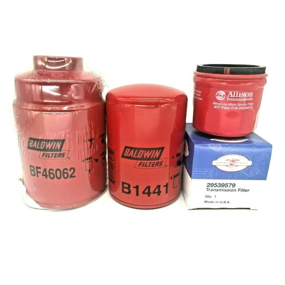 P&F Filter Set For Chevrolet/GMC 6.6L Duramax 2011-2016 LB7 LLY LBZ LMM LML ; Fuel BF46062 - Oil B1441 - Transmission 29539579