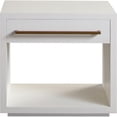 thumbnail image 3 of Encore Solid Mango Wood 1-Drawer End Table in White Finish w/ Gold Metal Handle by Diamond Sofa, 3 of 6