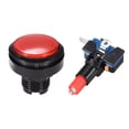 thumbnail image 2 of Botón de empuje para juegos de 46mm redondo, interruptor iluminado LED de 12V con microswitch para arcade, rojo, 2 piezas, 2 of 5