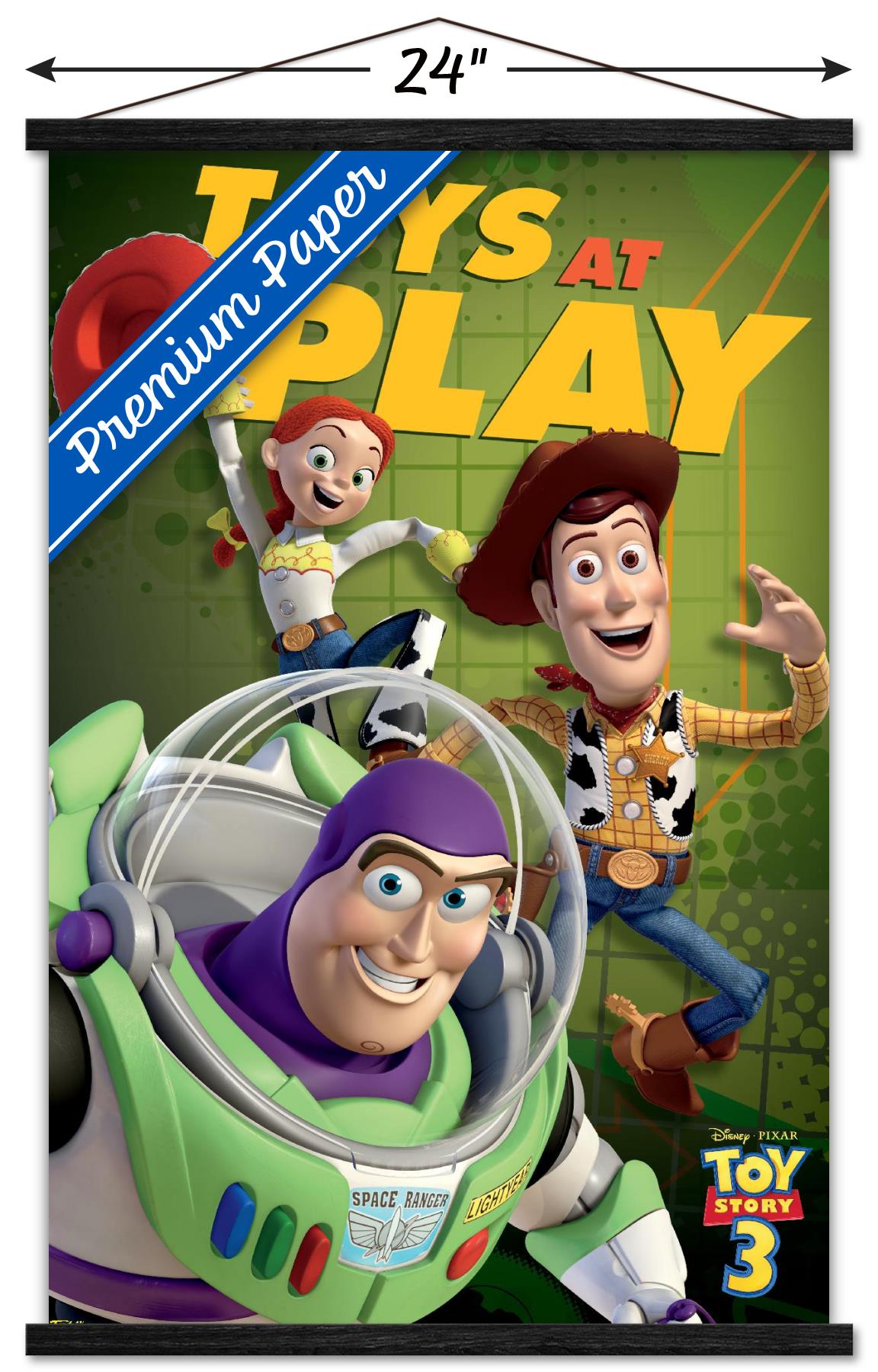 Disney Pixar Toy Story 3 - Trio Wall Poster with Wooden Magnetic Frame, 22.375" x 34"