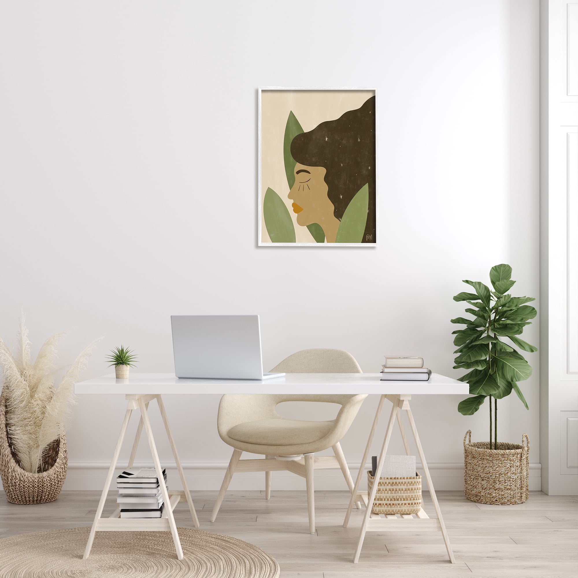 Stupell Indtries Female in Tall Grass Abstract Hair Portrait ,24 x 30,Design by Birch&Ink