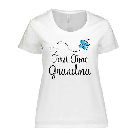 Inktastic First Time Grandma Butterfly Women's Plus Size T-Shirt