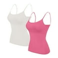 thumbnail image 3 of Jalioing Womens Tank Top with Built in Bra 2024 Summer Spaghetti Strap Tees 2 Pack Comfy Camisole Tops, 3 of 3