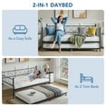 thumbnail image 6 of Twin Metal Daybed with Trundle - Space-Saving Sofa Bed, Black Color for Living Room or Bedroom, 6 of 9