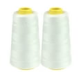 thumbnail image 1 of Meiiso store 2 Pack 2300 Yards Colored Polyester Sewing Thread White Vibrant Colors High Quality Materials White, 1 of 3
