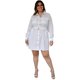 thumbnail image 5 of Vestido camisero con cinto Roman Fashion 0403 blanco Talla Extra, 5 of 6