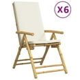 thumbnail image 6 of vidaXL Folding Bistro Chairs with Cushions Armchair Outdoor Furniture Bamboo, 6 of 47