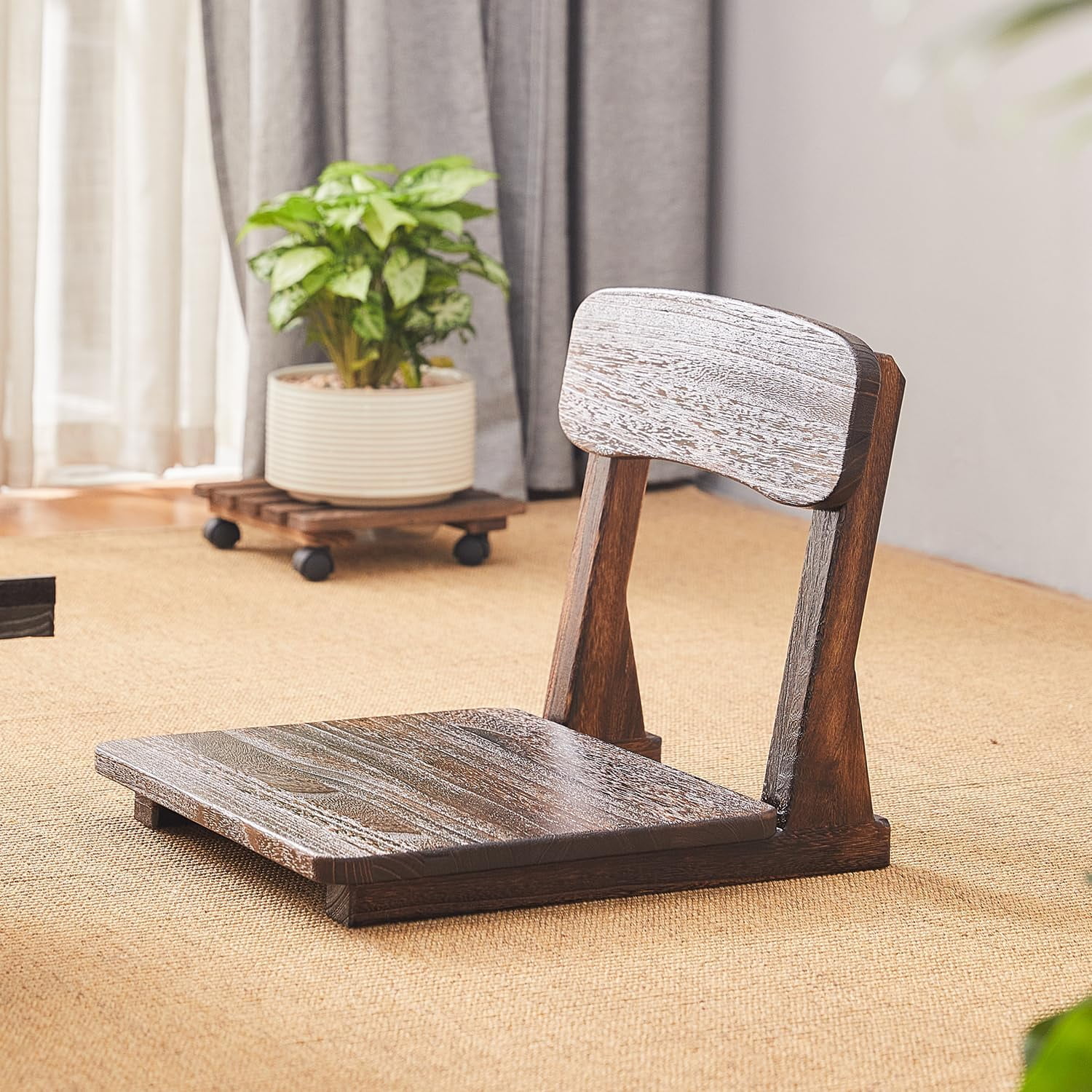 家具 Ta-tSu Japanese Floor Chair,Tatami Zaisu Meditation Chair Indoor