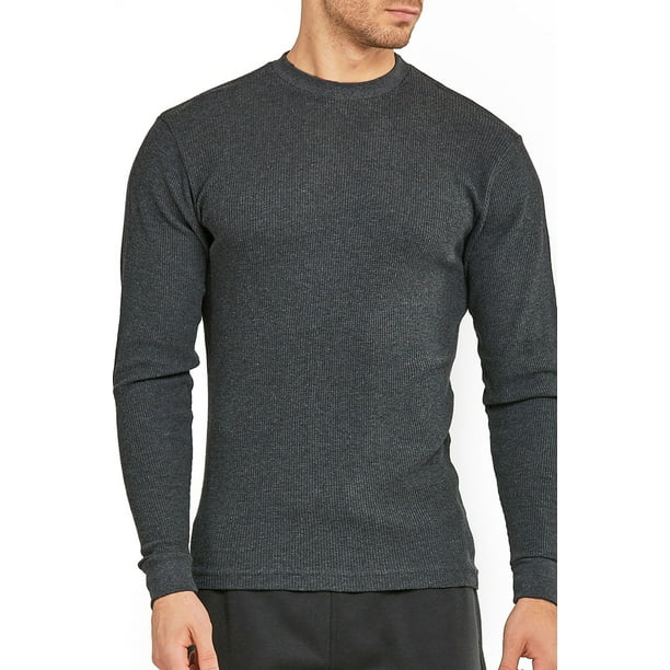 Men's Classic Waffle Knit Heavyweight Cotton Long Sleeve Thermal T
