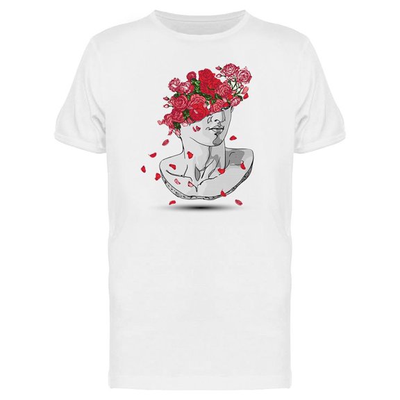 Bust With Red Roses T-Shirt Men -Image by Shutterstock, Male Medium
