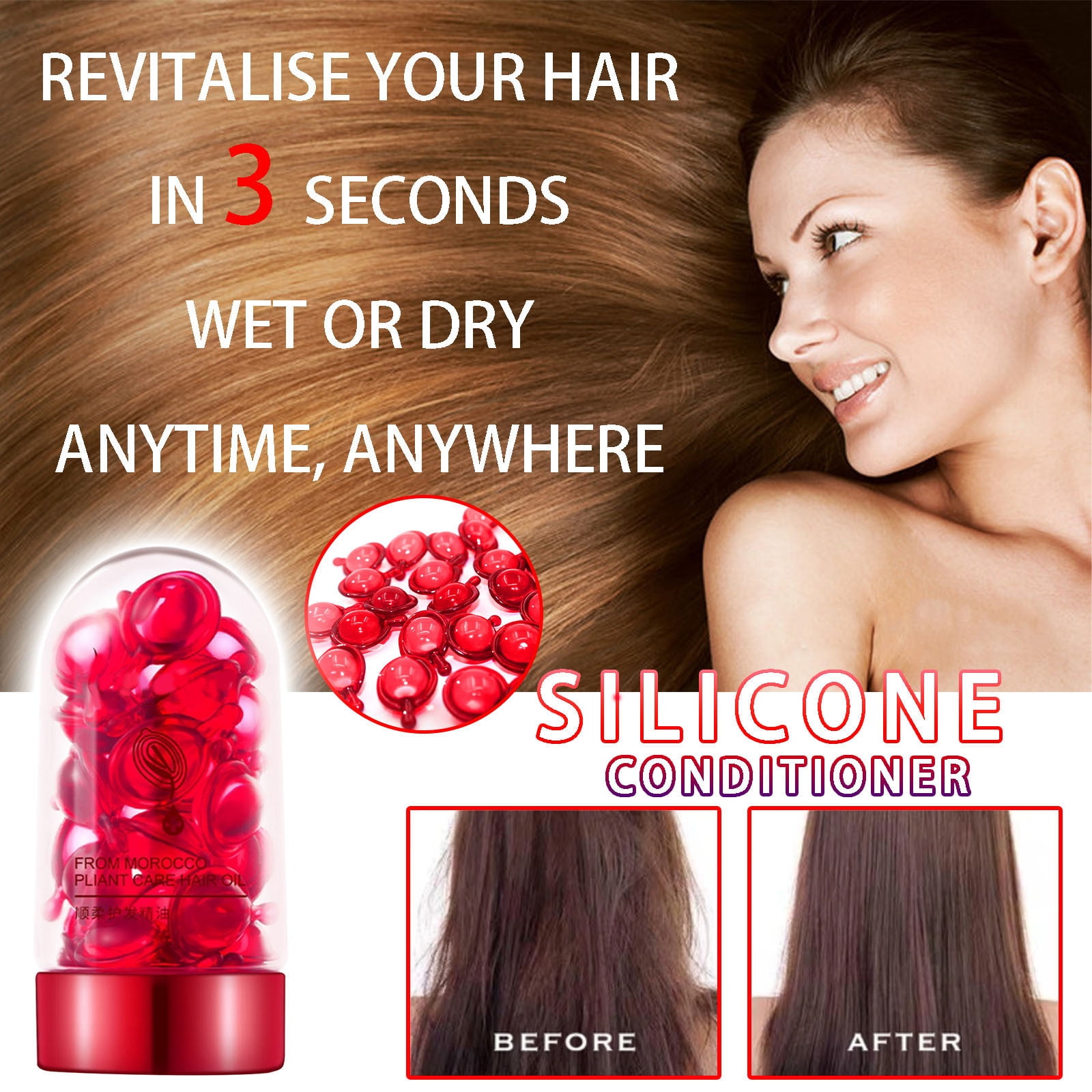 ERTUTUYI Oil Capsule Silky Care Hair 10ml Hair Soften Oil And Hair Care -  