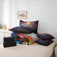 thumbnail image 4 of Boho Style Comforter Set Bed in a Bag 7 Pieces Queen,Colorful Tree of Life Bedding Set,Abstract Oil Painting (Comforter+Fitted+Flat Sheet+2 Pillowcases+2 Throw Pillow Covers), 4 of 5