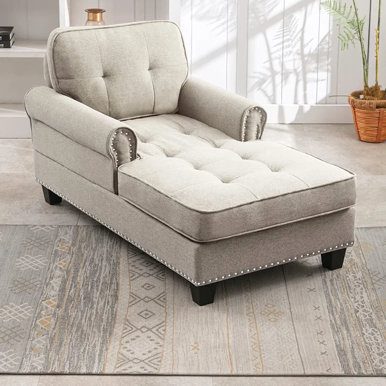 Mjkone Chaise Lounge Sofa Couch Linen