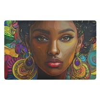 JSTEL African American Woman Bohomian Front Door Mat Outside Entrance 32x20 Inch Doormat for Outdoor Indoor Washable Non Slip Floor Mats