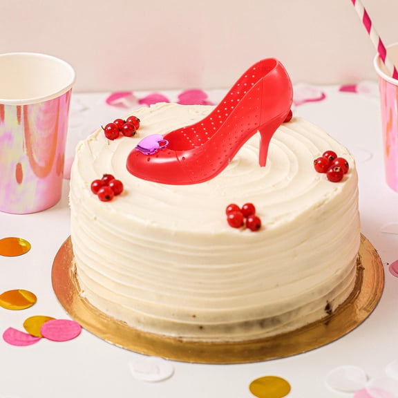 LOLIPPYY Set of 2 Red High Heel Cake Toppers Plastic Baking Decorations for Weddings and Special Events