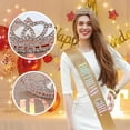 thumbnail image 3 of Yoyauz Women's Birthday Crown & Belt Queen Crystal Crown Rhinestone Hair Band Set Happy Party Decoration Accessories Girls Princess Gift Set, 3 of 6
