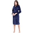 thumbnail image 1 of Womens Mens Fleece Robe Soft Plush Bathrobe Long Warm, 1 of 7