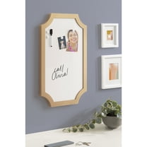 Kate and Laurel Holbrook Scalloped Magnetic Dry Erase Board with Marker and Four Magnets, 15 x 24, Gold, Decorative Wall Organization White Board for Use as Bedroom or Dorm Room Decor