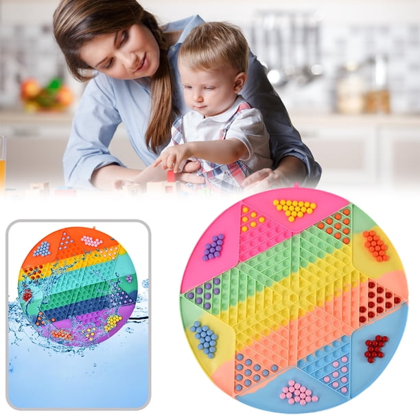 Juguete Sensorial De Burbujas De Empuje Con Cuentas, Tablero De Ajedrez Colorido, Juguetes De Descompresión De Silicona, Regalo Para Amigos Speravity FN006950-03