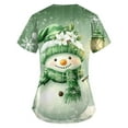 thumbnail image 3 of LHVUOA Women's Merry Christmas Scrubs Top Cute Chirstmas Print Short Sleeve V Neck Working Uniform with Pockets, 3 of 3