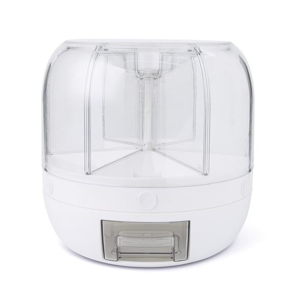 Thyme & Table 6 Section Rotating Food Storage Dispenser with Removable Drawer, White