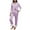 Purple, variant on Womens Pajama Sets Long Sleeve Button Down Shirts and Ruffles Bottoms with Pockets Loungewear Soft Comfy Homewear Pj Sets for Woman