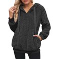 thumbnail image 2 of FASHOFT Womens Fuzzy Hoodies Winter Warm Pullover Sport Hoodie Cozy Oversized Hooded Sweatshirt with Pockets Athletic Hoodies Black XXL, 2 of 8