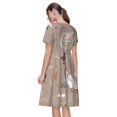 thumbnail image 2 of Bixox Robe d'Été à Manches Courtes pour Femmes Robe Ample Longueur Genou avec Poches-Poulet, 2 of 7