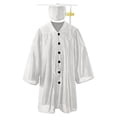 thumbnail image 3 of WENXIAOO Kids Preschool Graduation Cap and Gown Set Button Down White Cap and Gown Graduation Romper, 3 of 7