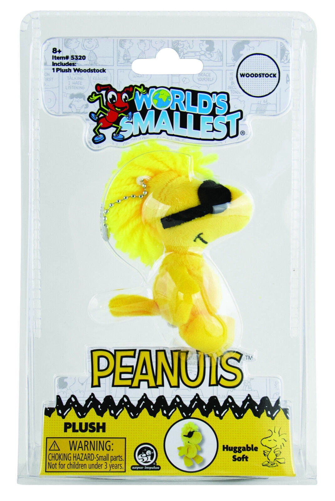 Set of 2) World's Smallest PEANUTS SNOOPY & WOODSTOCK Plush Joe