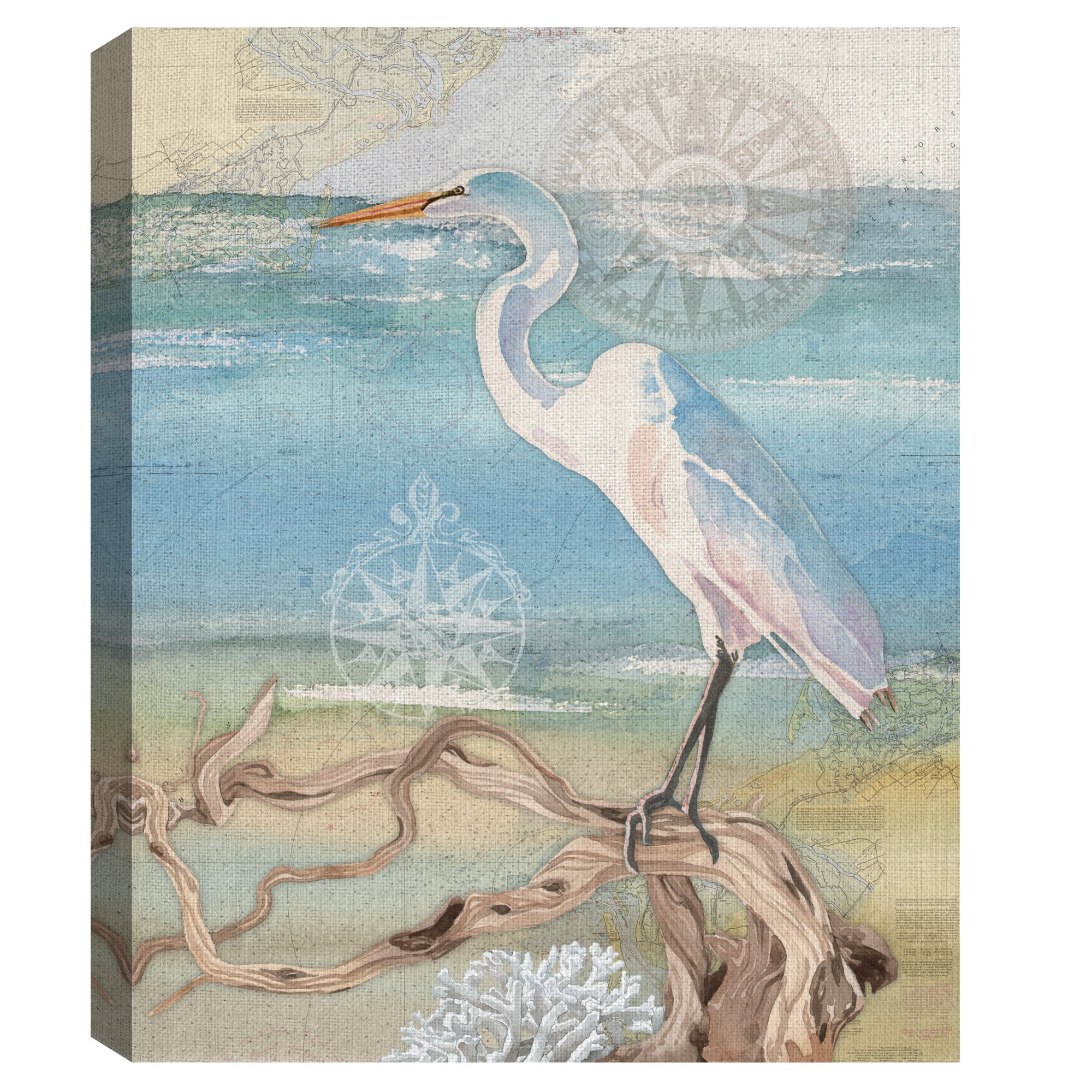 Masterpiece Art Gallery Egret By Lynnea Washburn Canvas Art Print 22" x 28"