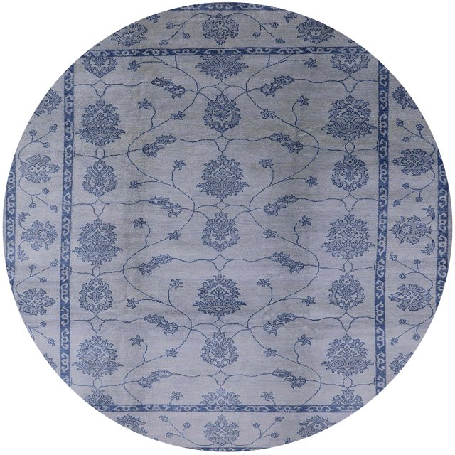 Ahgly Company Tapis d'Intérieur Ronds Milieu du Siècle Moderne Bleu Gris Zone Orientale, 7' Ronds
