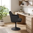thumbnail image 2 of Modway Lippa Vegan Leather Upholstered Swivel Dining Armchair in Black Black, 2 of 10
