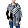 thumbnail image 3 of Charter Club Exploded Plaid Cashmink Blanket Scarf, Gray, 3 of 4