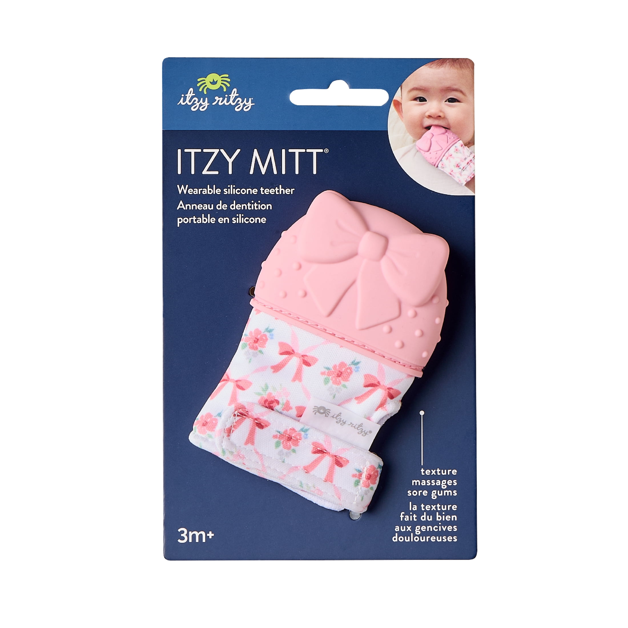 Itzy Ritzy Teething Mitt™ Ribbons and Roses 0m+