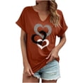 thumbnail image 2 of Pompotops T-shirt Décontracté à Manches Courtes et Col en V Imprimé pour Femmes, 2 of 9