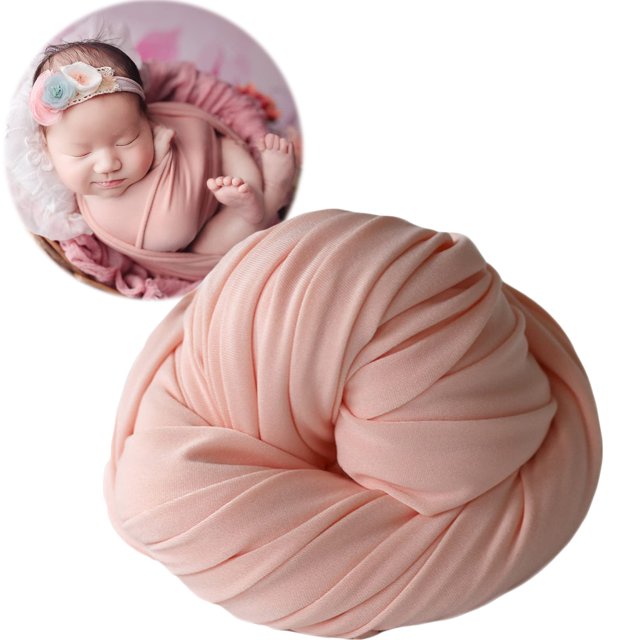 Fotografía de recién nacido envoltura elástica niño niña envolturas para bebé accesorios de fotografía bebé foto Prop manta elástica para bebé (naranja claro)