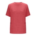 thumbnail image 5 of Sweet Home Farm Short Sleeve Shirts for Women Plus Size Tops Summer Petal Casual Tshirts Tunic Blouses T Shirts for Women Watermelon Red, 5 of 7