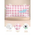 thumbnail image 2 of Pink Checkered Pillow Cases Cal King Size, Smooth Satin Pillowcase for Hair and Skin, Pink White Buffalo Plaid Decorative Cooling Bed Pillow Covers with Zipper, 20x40 Inches, 2 of 5